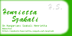 henrietta szakali business card